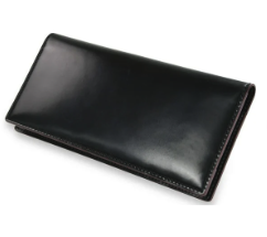 GANZO SHELL CORDOVAN 2 マチ無し長財布