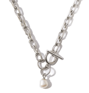 tsui LINK CHAIN PEARL CHARM NECKLACE